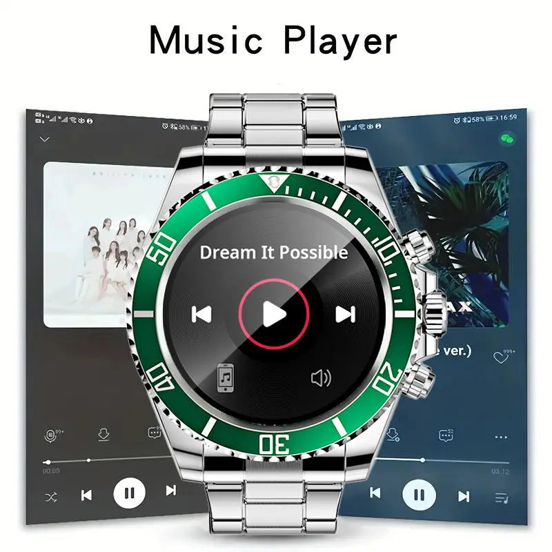 Luxury Smart Watch Blood Pressure Health Dials Answer Call Waterproof Sport Digital Business Watch for Gift