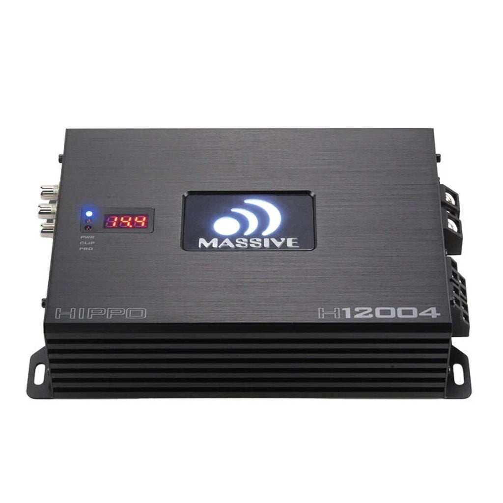 Massive Audio Hippo H12004 200 WATT RMS X 4 @ 4 OHM 4 3 2 Channel AMPLIFIER