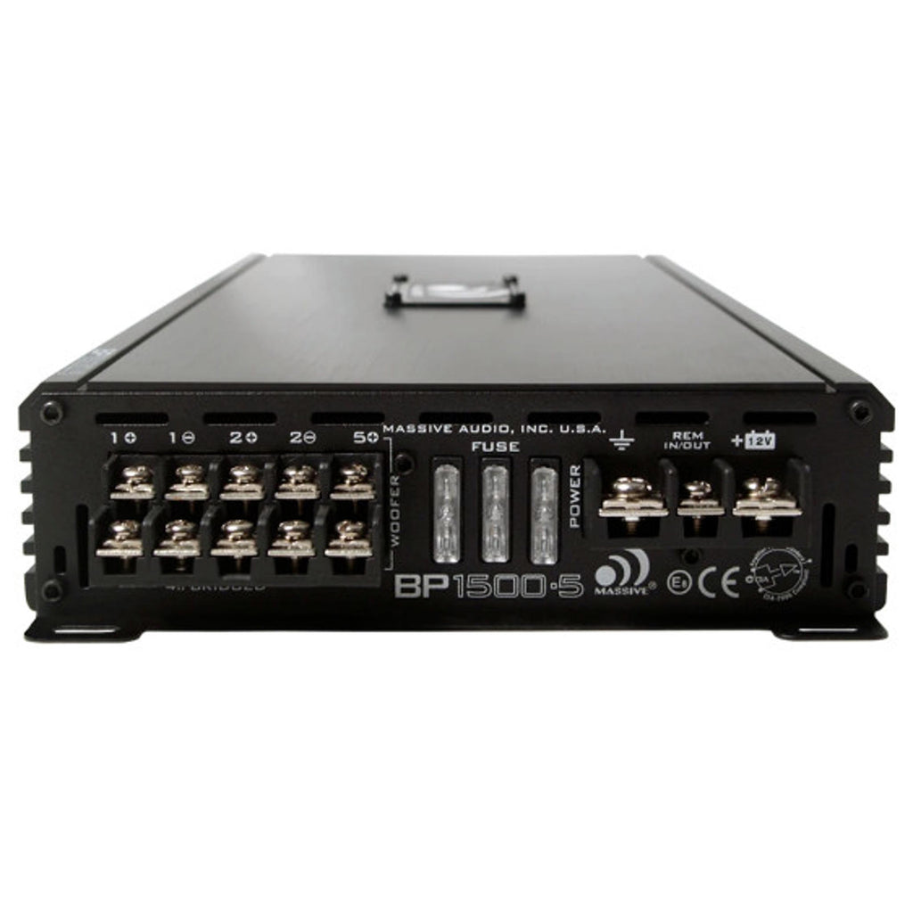 Massive BP1500.5V2 5 Channel Amplifier 160 Watts RMS x 4 + 500 Watt X 1 @ 2 Ohm