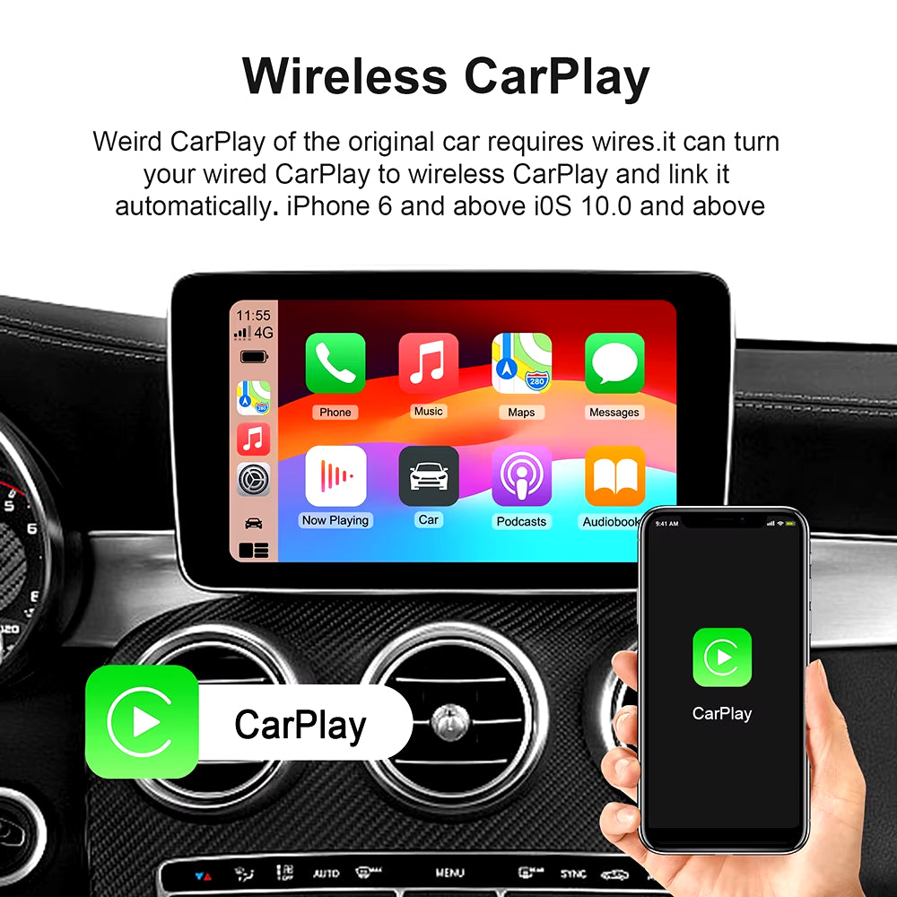 Ai Box Wireless Android Auto Wireless Carplay Adapter TV Box for Netflix Youtube Car Intelligence Systems