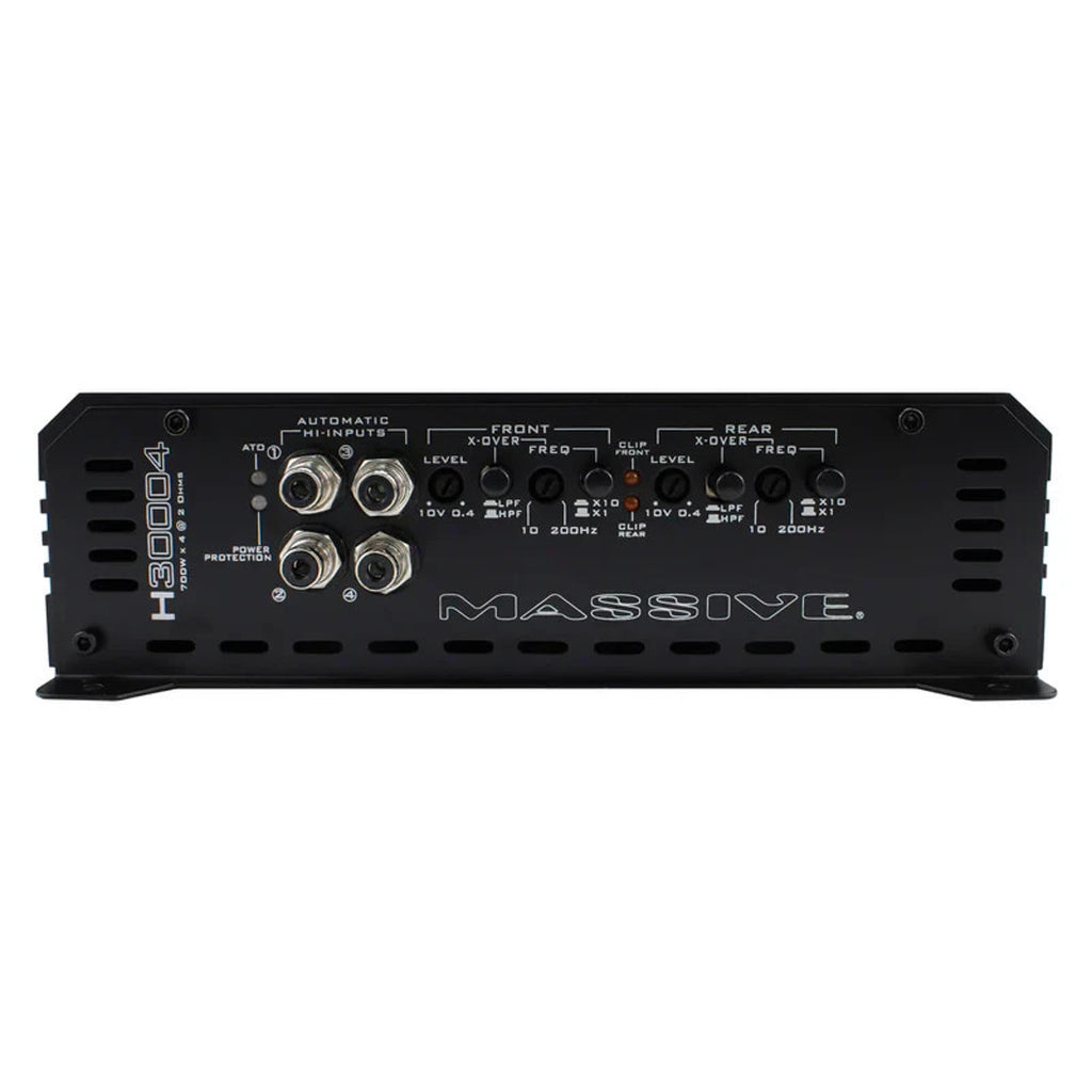 Massive Audio Hippo H30004 700 WATT RMS X 4 @ 2 OHM 4 3 2 Channel AMPLIFIER