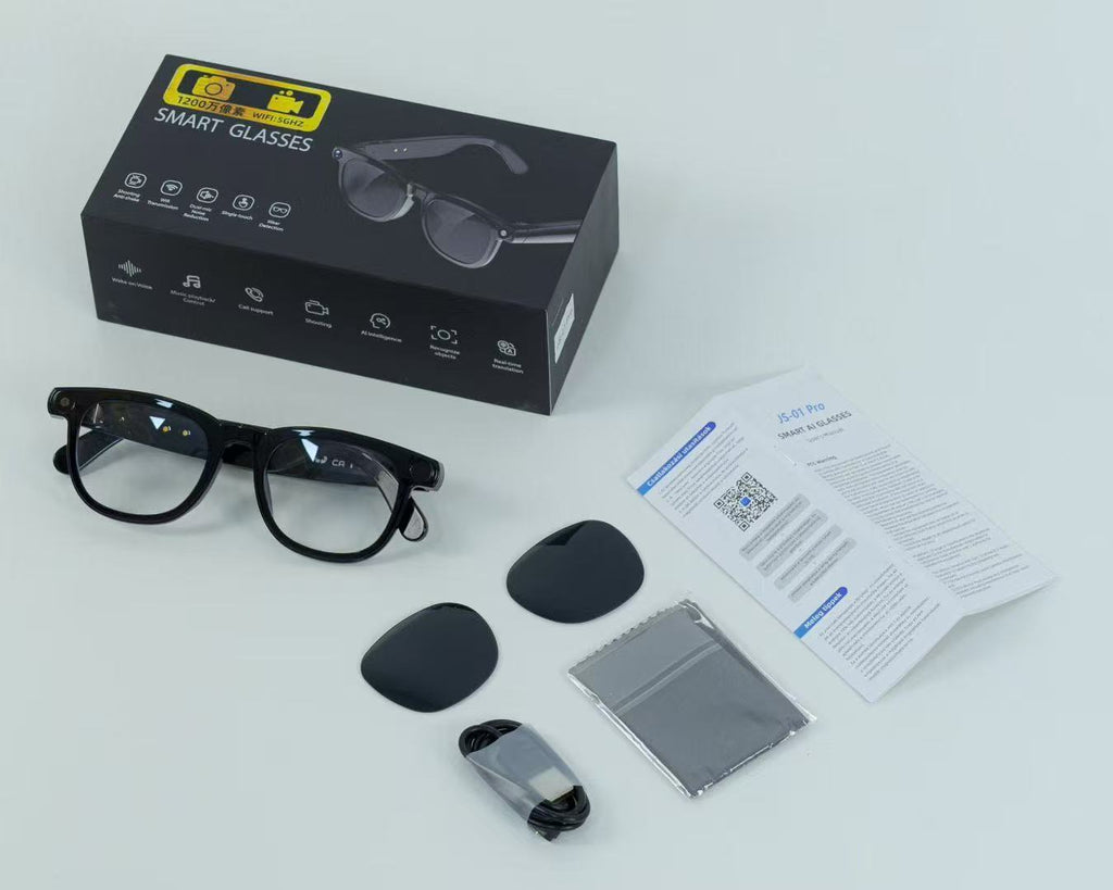 Js01Pro Smart AI Glasses with HD Camera Language Translator Bluetooth Speakers