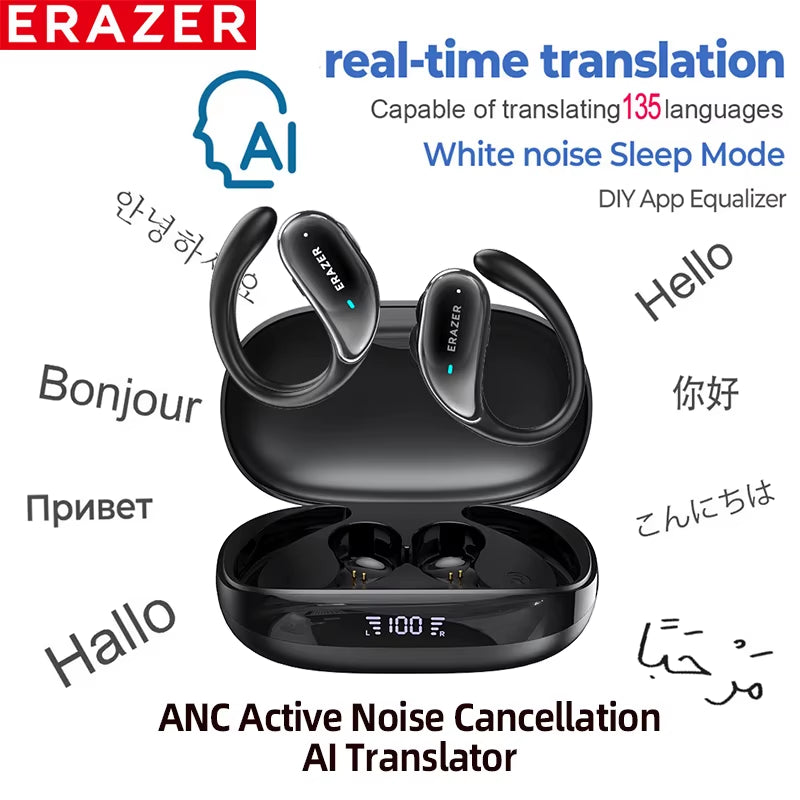 XT80 Bluetooth 5.3 Earphones True Wireless Headphones with Mic Button Control Noise Reduction Earhooks Waterproof Headset