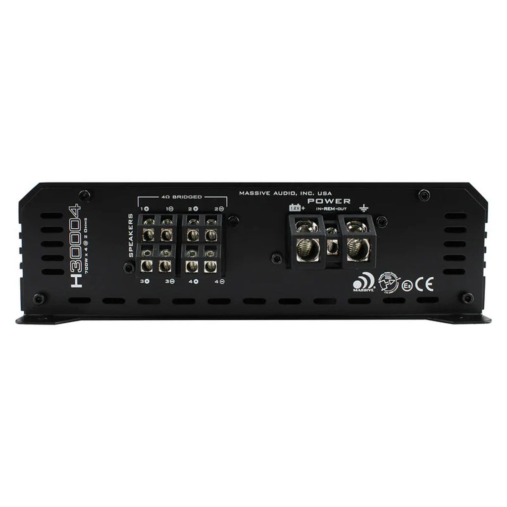 Massive Audio Hippo H30004 700 WATT RMS X 4 @ 2 OHM 4 3 2 Channel AMPLIFIER