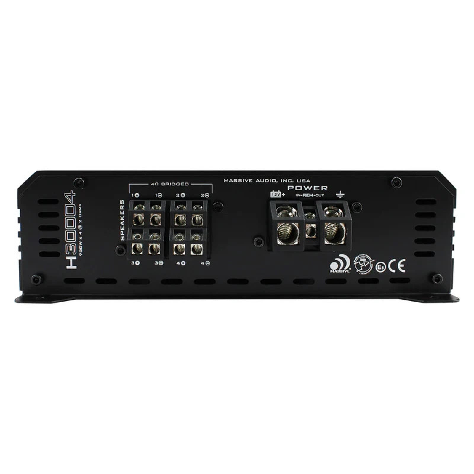 Massive Audio Hippo H30004 700 WATT RMS X 4 @ 2 OHM 4 3 2 Channel AMPLIFIER