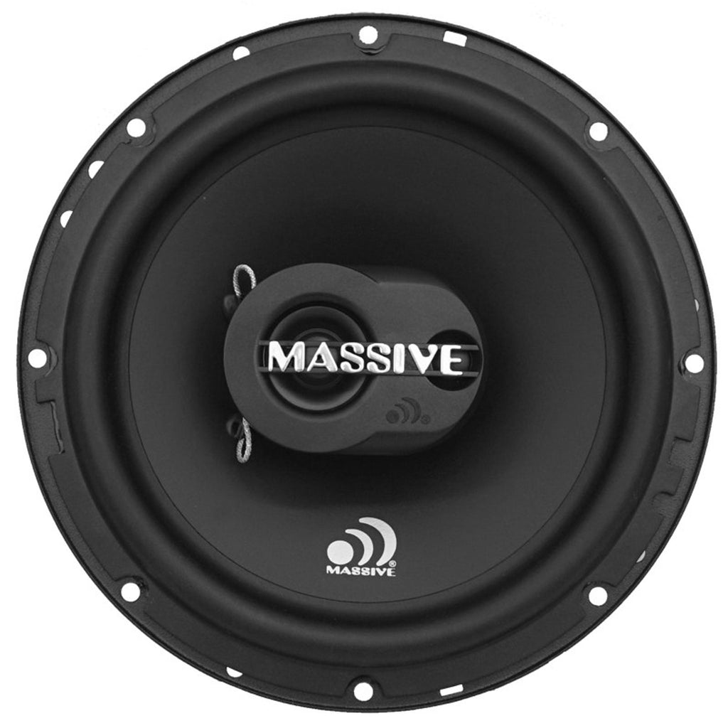 Pair Massive Audio MX65S 100 Watt 6.5" 3-Way Shallow Speakers 6-1/2" W/ Grilles