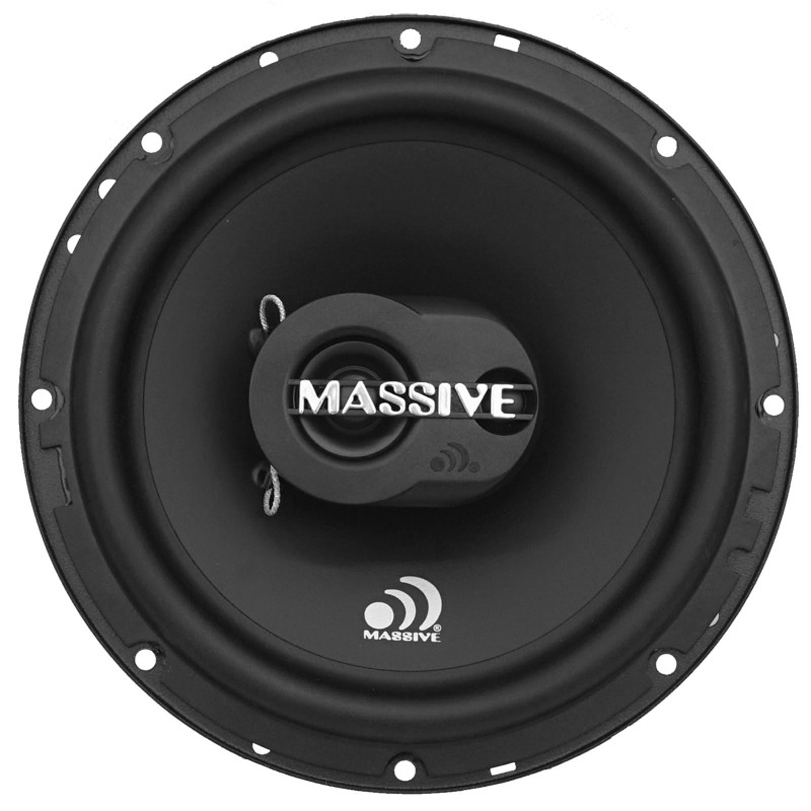 Pair Massive Audio MX65S 100 Watt 6.5" 3-Way Shallow Speakers 6-1/2" W/ Grilles