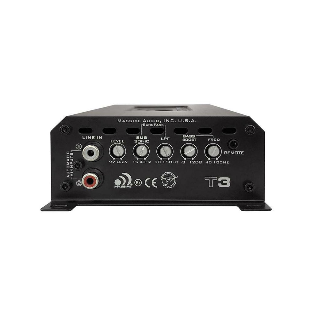 Massive Audio T3 2800 Watt Mono Marine UTV Motorcycle Car Subwoofer Amplifier