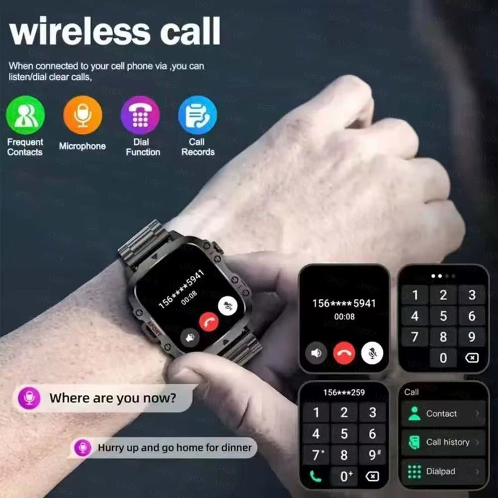 2026 New Smart Watch LED Light Wireless Call Dial Multi Sport Modes Call Message Alerts Custom Wallpaper Compatible Ios Android