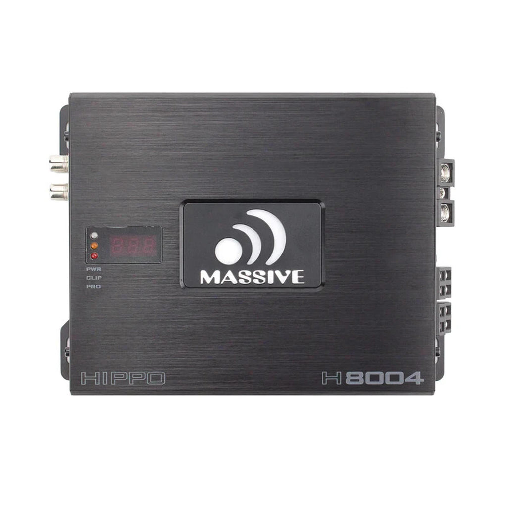 Massive Audio Hippo H8004 125 WATT RMS X 4 @ 4 OHM 4 3 2 Channel AMPLIFIER