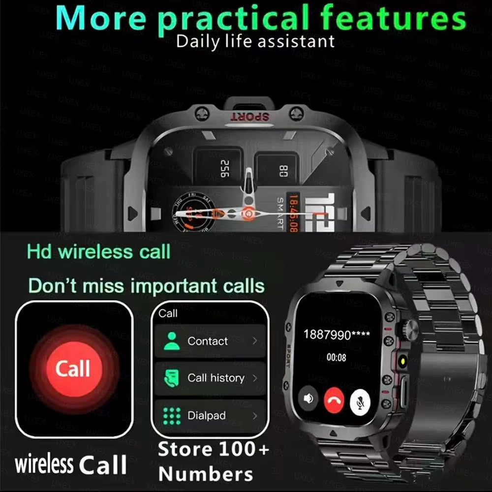 2026 New Smart Watch LED Light Wireless Call Dial Multi Sport Modes Call Message Alerts Custom Wallpaper Compatible Ios Android