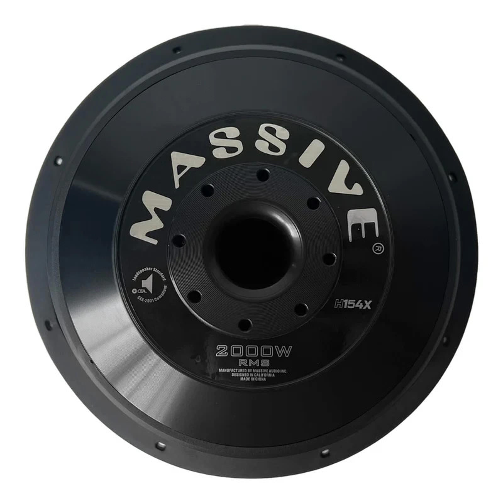 Massive Audio HIPPO H154X 4000 Watt 15" Dual 4 Ohm Subwoofer US Made Voice Coils