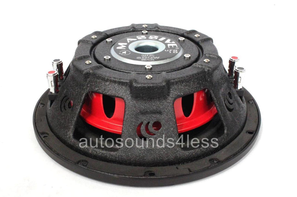 Massive Audio UFO 12 600 Watt 12" Dual 4 Ohm Shallow Mount Car Truck Subwoofer