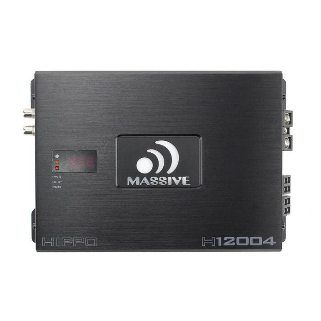 Massive Audio Hippo H12004 200 WATT RMS X 4 @ 4 OHM 4 3 2 Channel AMPLIFIER