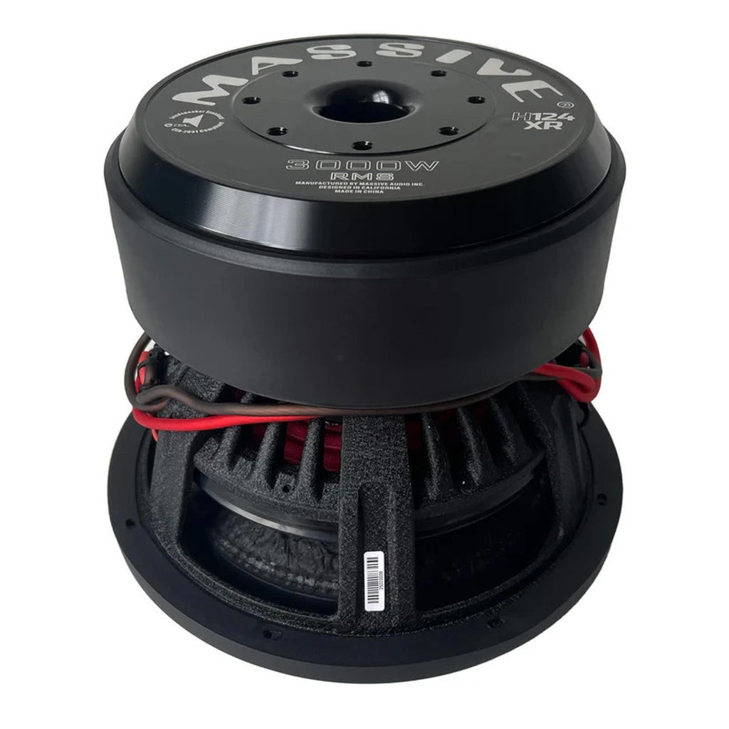 Massive Audio HIPPO H124XR 6000 Watt 12" Dual 4 Ohm DVC Car Audio Subwoofer